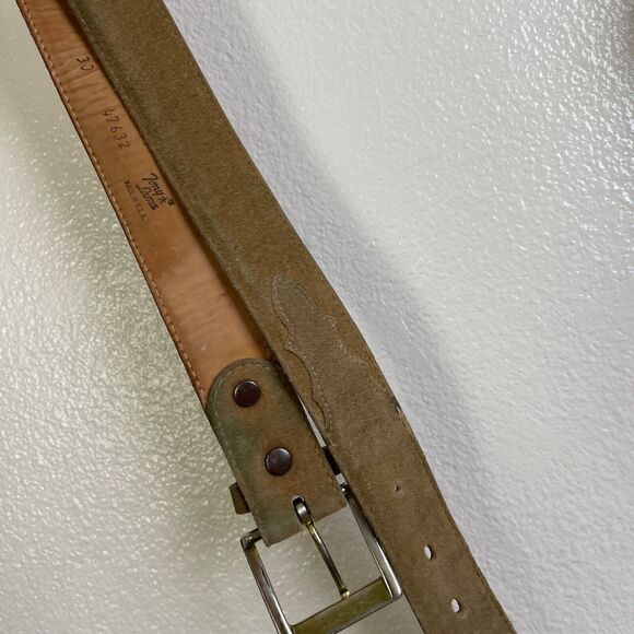 Vintage Tony Lama Western Tan Suede Belt 30 1.25in Cowboy Southwest Made in USA - Picture 4 of 8